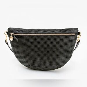 Clare V Grande Fanny Black Perforated